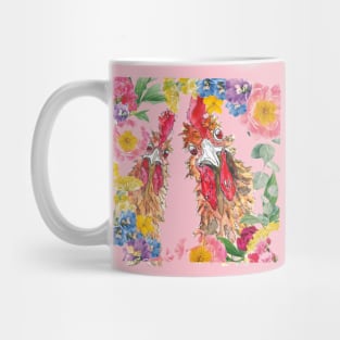 Flowers and Chickens Mug